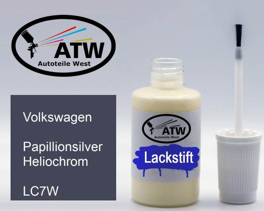 Volkswagen, Papillionsilver Heliochrom, LC7W: 20ml Lackstift, von ATW Autoteile West.